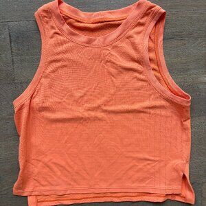 Lululemon Sculp Cropped Tank Top, Size 2, Color: Orange